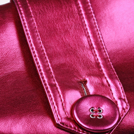 Women's Leather High Fashion Coat Slim Fit