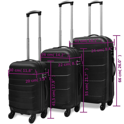 3-teiliges Hartschalenkoffer-Set 45,5/55/66 cm