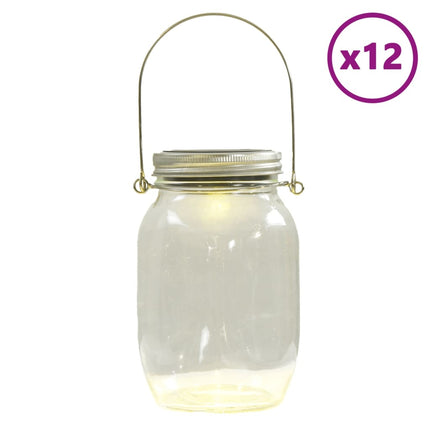 Solar Lights Mason Jar Design 12 pcs. Warm White