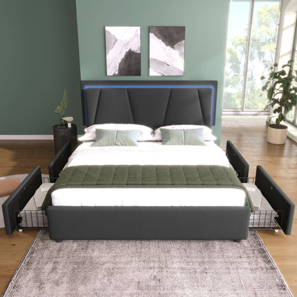 Wooden Storage Bed Bed Frame   Size  160cmx200cm
