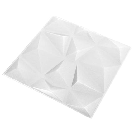 3D-Wandpaneele, 24 Stück, Diamantweiß, 6 m²