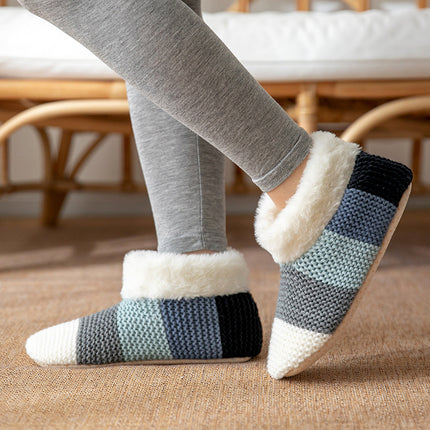 Women's Color-matching Knitted Plush Floor Socks