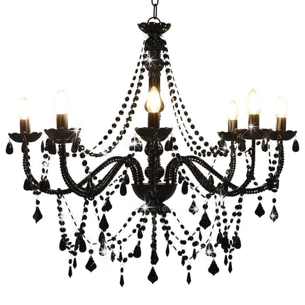 chandelier with beads, 8 x E14 sockets