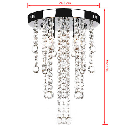 Pendant lamp, elegant ceiling lamp with transparent crystal beads