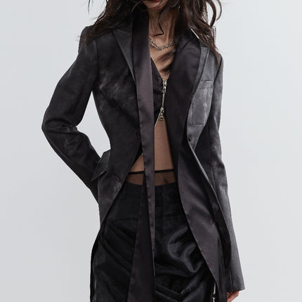 Dark Punk Smoked Ink Dyed PU Leather in Two Pieces
