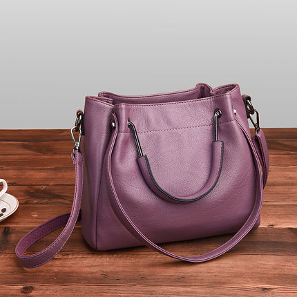 Soft Leather Retro Bucket Bag Handbag