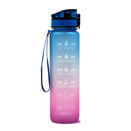 Time Marker Bounce Cover Motivational Water Bottle