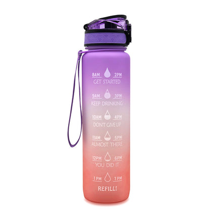 Time Marker Bounce Cover Motivational Water Bottle