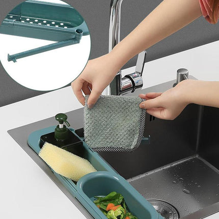 Telescopic Sink Rack Soap Sponge Holder