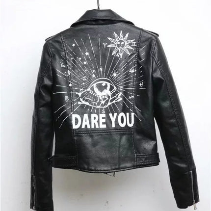 Lady Black Leather Jackets Coats