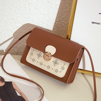 Small square bag double color matching shoulder bag