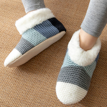 Women's Color-matching Knitted Plush Floor Socks