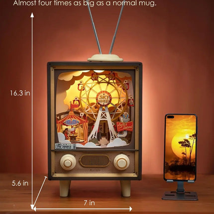 Robotime Rolife Sunset Carnival Music Boxes With Lights