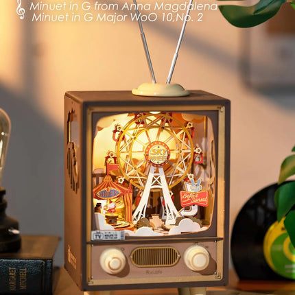 Robotime Rolife Sunset Carnival Music Boxes With Lights