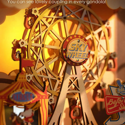 Robotime Rolife Sunset Carnival Music Boxes With Lights