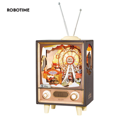 Robotime Rolife Sunset Carnival Music Boxes With Lights