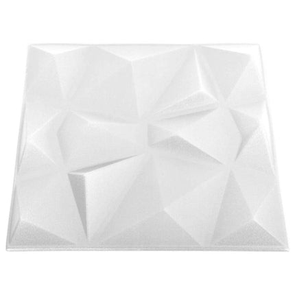 3D-Wandpaneele, 24 Stück, Diamantweiß, 6 m²