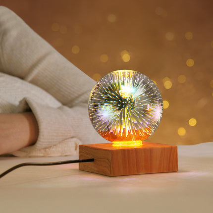 USB 3D Firework Crystals Ball Night Light