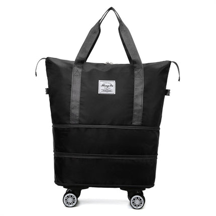 New Universal Wheel Travel Women Bag With Double-layer