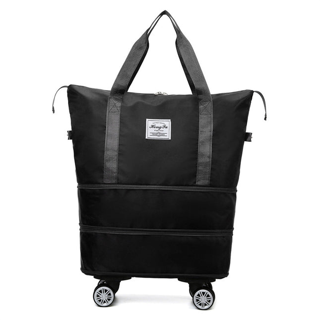 New Universal Wheel Travel Women Bag With Double-layer