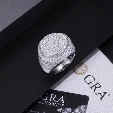 Weltweit einzigartig – Herrenring-Set mit hochwertigem Moissanit, 925er Silber und Platinbeschichtung