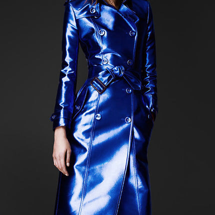 Women's Leather High Fashion Coat Slim Fit