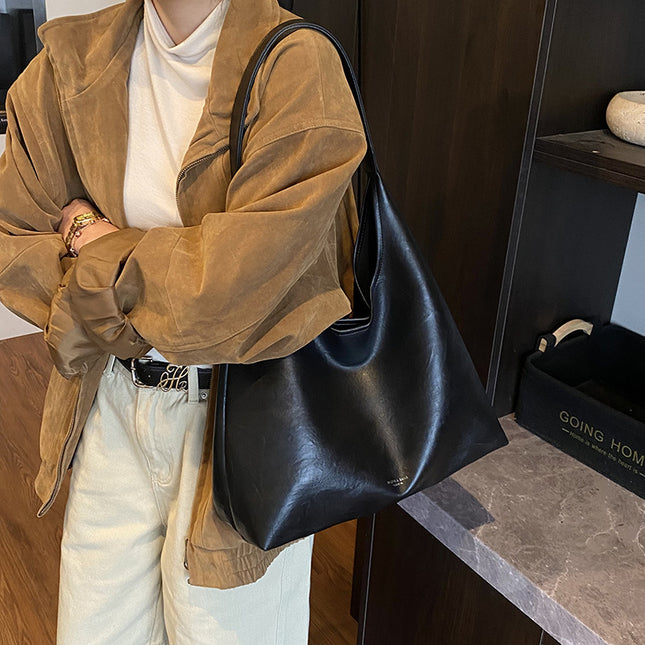 High-end Large Capacity Maillard Relaxed Casual Shoulder Tote Bag