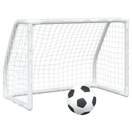 Fußballtore für Kinder, 2-teilig mit Ball, weiß, 64 x 35 x 48 cm, Metall