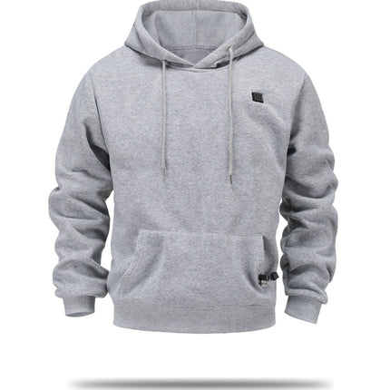 Men's USB Heating Brushed Hoody Warm