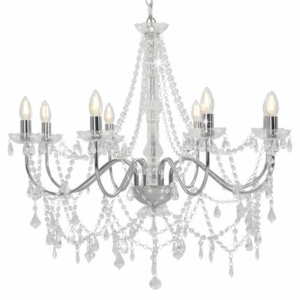 chandelier with beads, 8 x E14 sockets