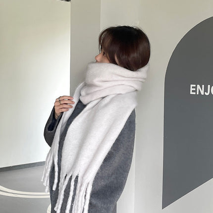 Solid Color Macaron Color Gentle Thick Warm Scarf