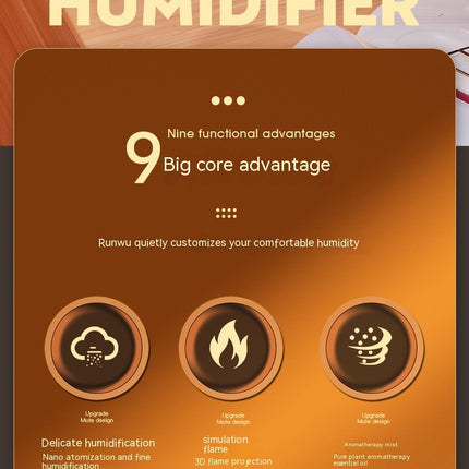 Flame Humidifier Smart Timing LED Electric Aroma Diffuser