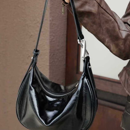 Crossbody Oil Wax Leather Bucket Bag