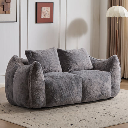 Ultra Soft Fluffy Loveseat Bean Bag Sofa