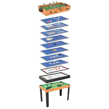 15-in-1 Multispieltisch 121×61×82 cm Ahorn 15-in-1