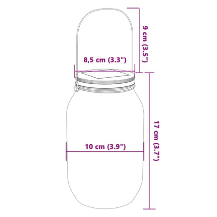 Solar Lights Mason Jar Design 12 pcs. Warm White