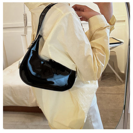 Red Women's Shoulder Bag Patent Leather Underarm