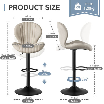 Barstools Counter Height With High Backrest
