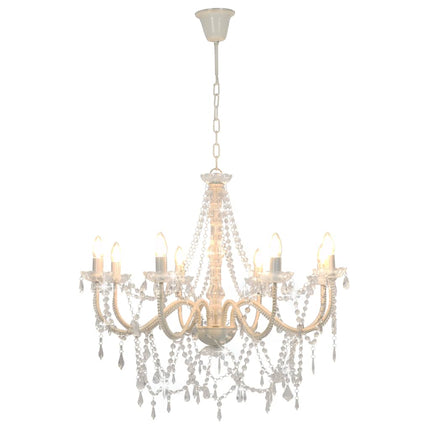 chandelier with beads, 8 x E14 sockets