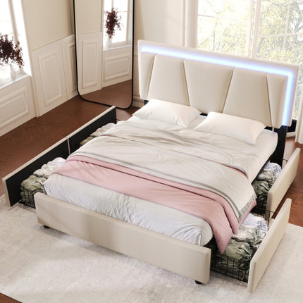 Wooden Storage  Bed Frame   Size 140cmx200cm