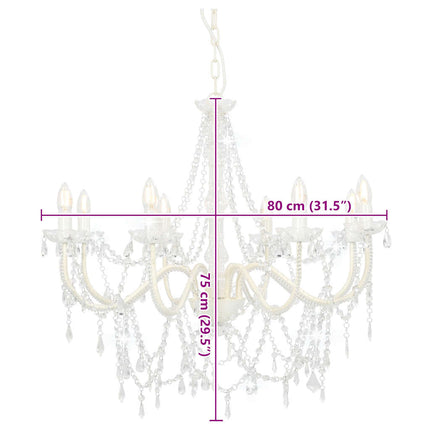 chandelier with beads, 8 x E14 sockets