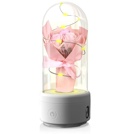 Gift Rose Luminous Night Light Ornament In Glass Cover
