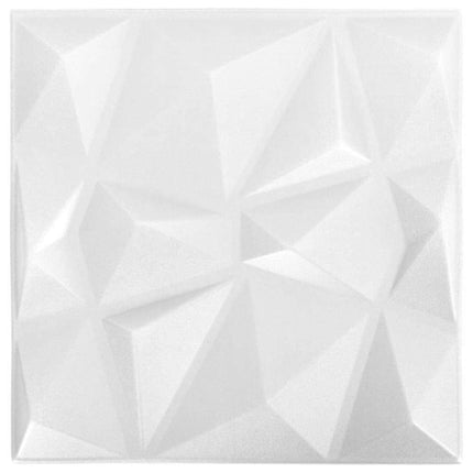 3D-Wandpaneele, 24 Stück, Diamantweiß, 6 m²