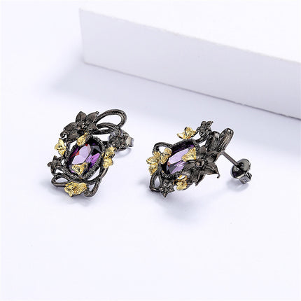 Retro Light Amethyst Earrings