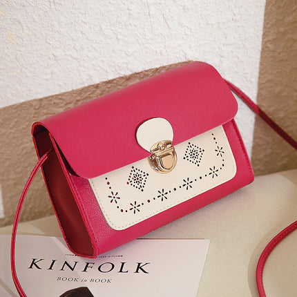 Small square bag double color matching shoulder bag