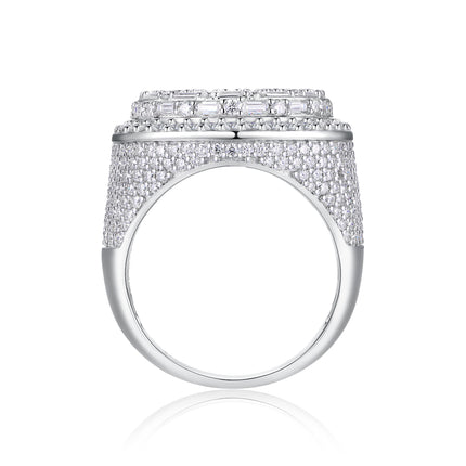 Weltweit einzigartig – Herrenring-Set mit hochwertigem Moissanit, 925er Silber und Platinbeschichtung