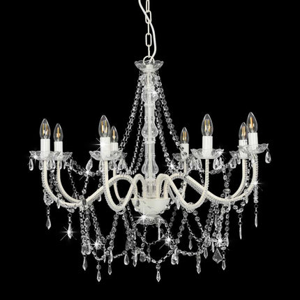 chandelier with beads, 8 x E14 sockets