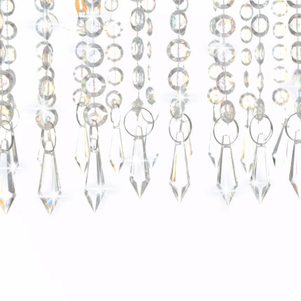 Ceiling Light with Crystal Beads Silver 104 cm E14