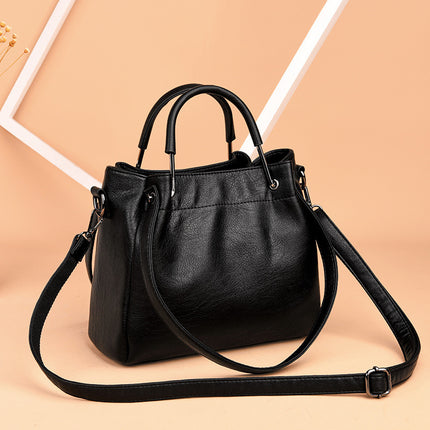 Soft Leather Retro Bucket Bag Handbag