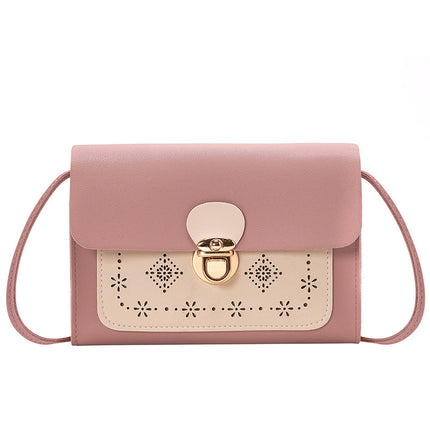 Small square bag double color matching shoulder bag